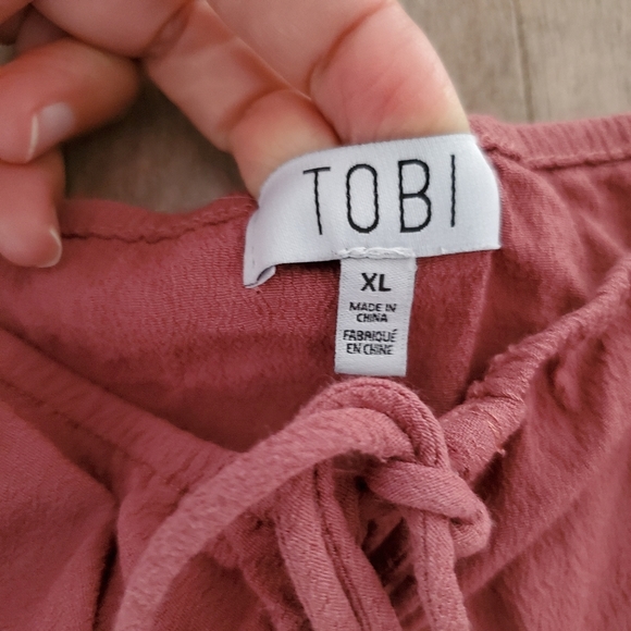 Tobi dusty pink faux wrap top XL - Picture 8 of 10